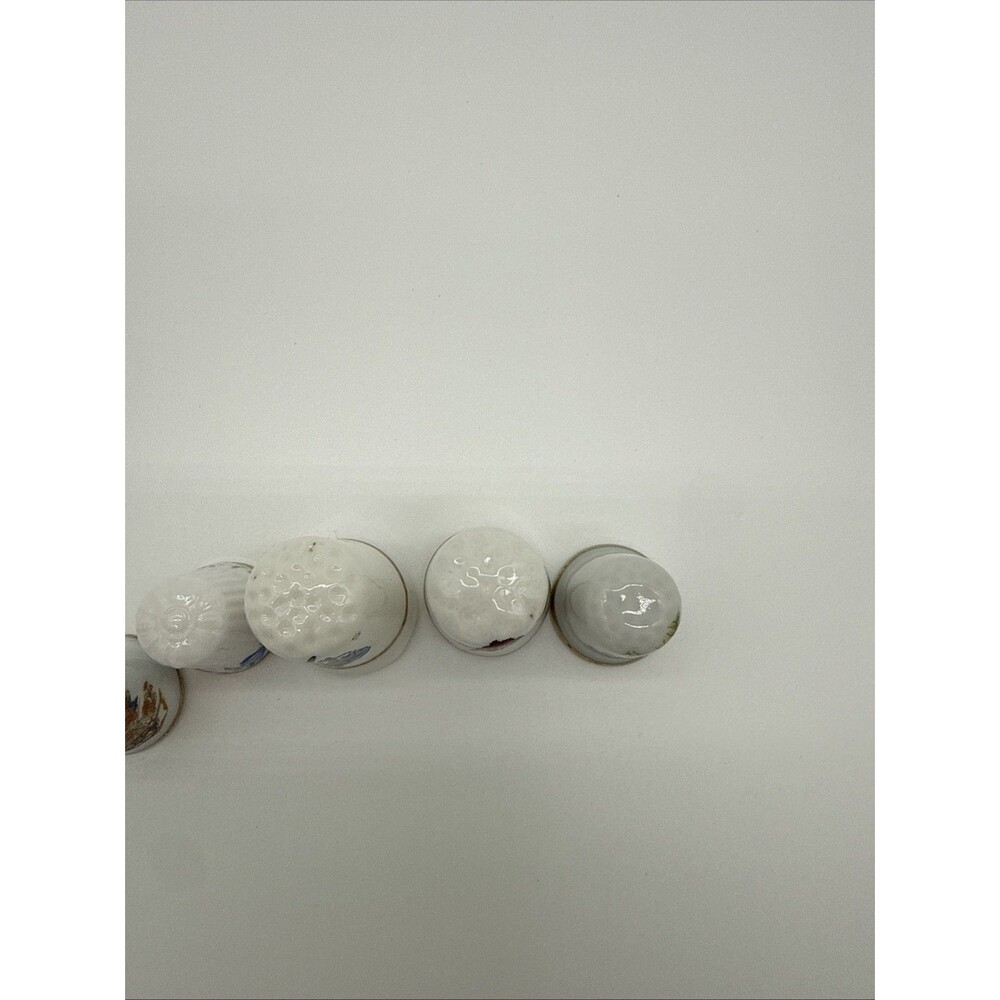 Vintage Lot Of 5 Sewing Thimbles Floral Ceramic/ Porcelain - Picture 2 of 9